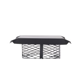 Shelter SCADJ-S Adjustable Clamp On Black Galvanized Steel Single Flue Chimney Cap,Small