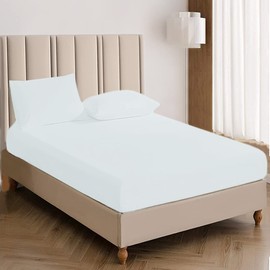 Cotton Comfort 100% EGYPTIAN COTTON 400 THREAD COUNT FITTED SHEET HOTEL QUALITY (Super King, White)