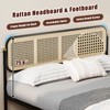 VOPEAK Rattan Bed Frame Queen Size with Headboard, Boho Bed