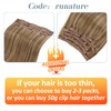 RUNATURE Real Hair Clip-In Extensions, Dark Blonde with Golden Blonde