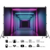 Neon Glow Fabric Corridor Party Backdrop - 8x6ft, Perfect for