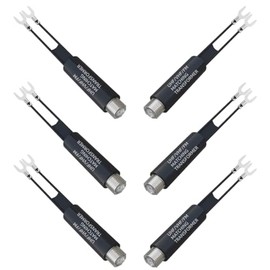 6pcs 75 Ohm to 300 Ohm Nickel Plated UHF VHF FM Matching Transformer Converter Adapter with F Type Female Coaxial Jack Connector Universal for Antenna TV Cable Signal and Amplifier Transmission