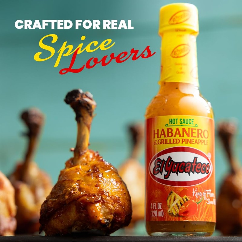 El Yucateco Grilled Pineapple and Habanero Sauce, 4 oz, Gluten