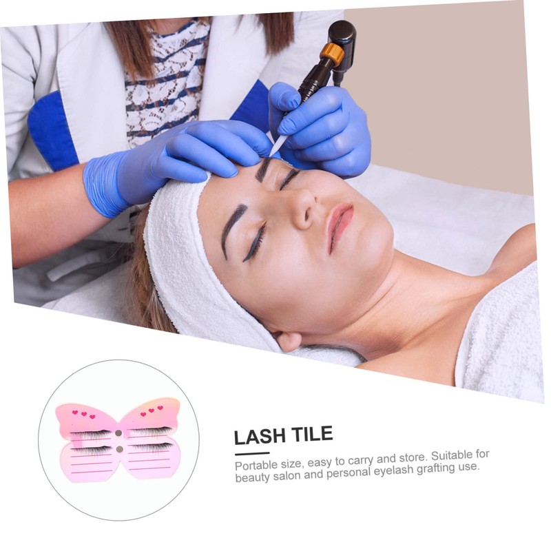 BIUDECO Elegant Butterfly Lash Tray Acrylic Eyelash Bench Lash Grafting
