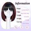 CURLCRAZY Bob Wig With Bangs Short Bob Wigs for Women