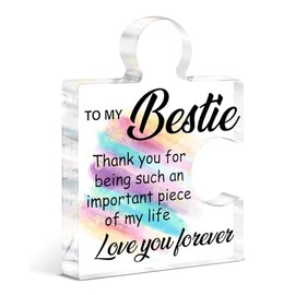 Bestie Birthday Gifts for Women, Friendship Long Distance Gifts for Best Friend Female Soul Sister, Bestie Acrylic Puzzle Piece Gift for Christmas Thanksgiving