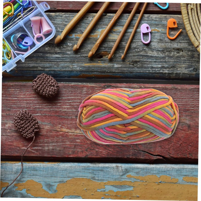 STOBOK Rainbow Yarn Crochet Accessories for Beginners Thick Chenille Yarn