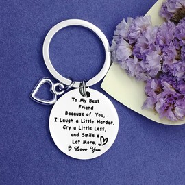 Best Friend Keychain Friendship Gifts for Women Thank You Gifts to Best Friend Christmas Birthday Gifts for Best Friend Thanksgiving Gifts Mothers Day Gifts for Friends