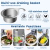 Poxtedsr Stainless Steel Swan Sink Strainer Basket, Sink Strainer Fit