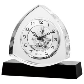 Bulova Clocks Bulova B1706 Trident Clock, Clear