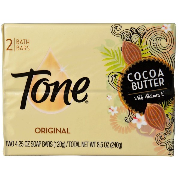 Tone Bath Bars, Cocoa Butter 4.25 Ounce (Pack of 2)