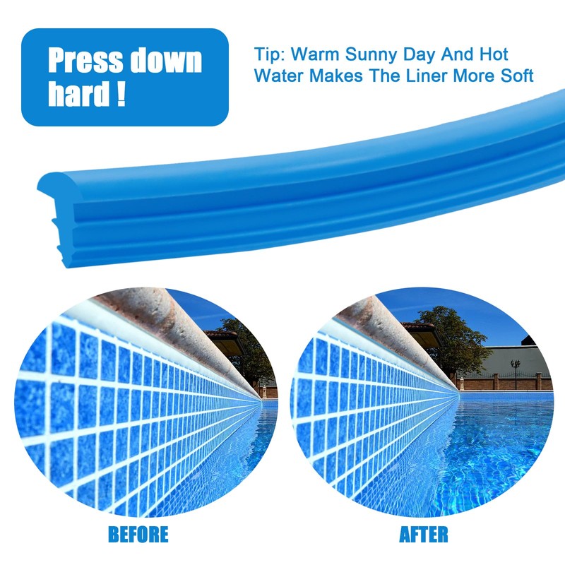 FBULWSEC 60'ft Roll Swimming Pool Liner Bead Lock for Above-Ground