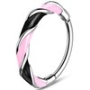 20G Twist Nose Ring Hoop Stainless Steel 316L Piercing Black