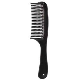 Geieold Black Double Row Tooth Comb Hair Comb Shampoo with Handle Long Song Suitable for Wet Hair