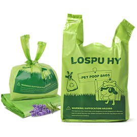 Poop Bags for Dogs, 100 Count Dog Poop Bags with Handles, Extra Thick Strong Leak Proof Doggie Waste Bag for Waste Refuse Cleanup, Outdoor Puppy Walking and Cats Litter