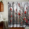 Final Friday Forest Tree Shower Curtains Cute Cardinal Birds on