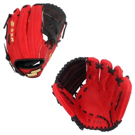 SSK Z5 Craftsman Youth Baseball Glove – 10.5” – 11” – 11.25” – 11.5” Right & Left Hand Throw (Red/Black - One-Piece Web, 11" - Right Hand Throw)