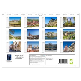 WÜRZBURG Historisches Stadtherz (Wandkalender 2026 DIN A4 quer), CALVENDO Monatskalender: Sommerliche Impressionen aus Unterfranken (CALVENDO Orte)