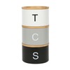 Harbour Housewares Stackable Tea Coffee Sugar Canisters with Bamboo Lids