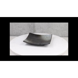 Pack Of 5 Charcoal Grey Hakumu Collection Square Appetizer Dessert Salad Plates