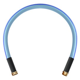 Atlantic Heavy Duty Garden Hose 5/8 Inch x 3 Foot Blue Color, Short Connection Leader Hose with Male-Female Connectors (3FT)