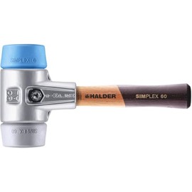 Simplex Soft TPE-Soft / TPE-mid 3113.062 Soft Hammer with Aluminium Housing and High-Quality Extra Short Wooden Handle Diameter 60 mm Handle Design Extra Short