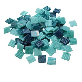 500g Quartz Mosaic Tiles 2cm Multicolor Mosaic Stones for DIY Crafts Hobby Art Home Decor Wall Decor (Cyan)
