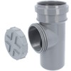 PP cleaning pipe, inspection pipe, diameter DN 75 mm, grey,