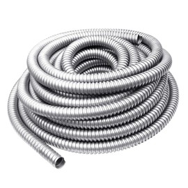 NIDAYE 25 ft 3/4 Inch Reduced Wall Flexible Metal Conduit, Galvanized Steel Outdoor Electrical Conduit for Greenfield Wiring, Cable Management