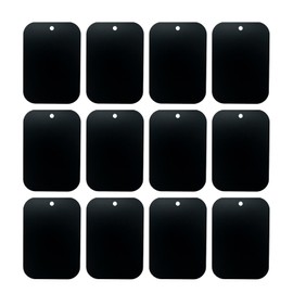 BGJRBY Mount Metal Plate（12Pack） for Magnetic Car Mount Phone Holder with Full Adhesive for Phone Magnet, 12X Rectangular (Black)