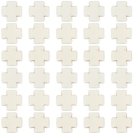 SUNNYCLUE 100pcs White Cross Beads Mini Cross Beads Easter Rosary Synthetic Turquoise Small Stone Crosses Crucifix Loose Sapcer Bead Bulk for Jewellery Making Bracelets Necklaces Earring Supplies DIY