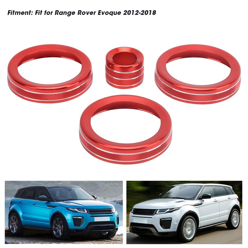 4Pcs A/C Knob Ring Trim Volume Adjuster Decor Fit for