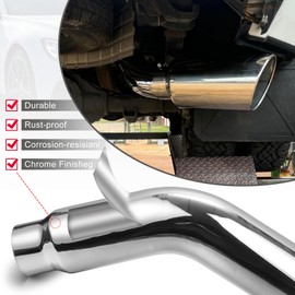 A-KARCK Turn Down Exhaust Tip 5.0" Inlet with a Clamp, Chrome Tailpipe Tip with 5.0" Inlet 6.0" Outlet 23" Overall Length, Chrome Structure for High Temperature Resistance