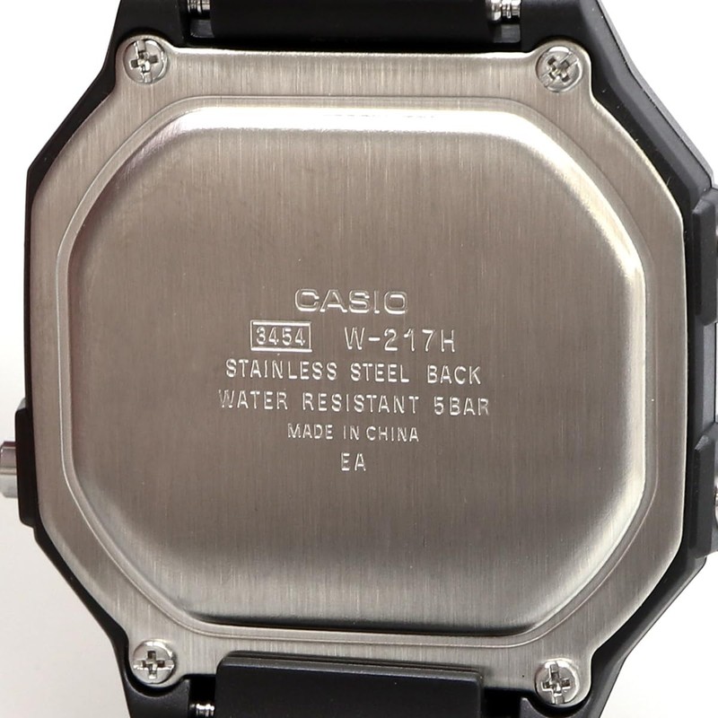 Casio W-217 Series Standard Digital Men's Watch, Black W-217H-1AV