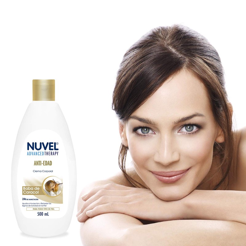 Nuvel Crema Corporal Humectante Anti Edad con Baba de Caracol,