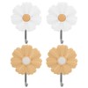 Cabilock 4pcs Daisy Sticky Hook daisy coat bags wall hanger
