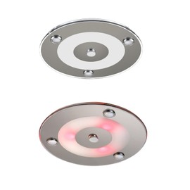 CamperXlite 4" RV Boat LED Dome Light 12V Acrylic Interior Light for Motorhome Yachts Trailer Interior Lighting, Built-in Dimmer Switch & Red Nightlight, DC12-24V CRI90+ Surface Mount (5000K)