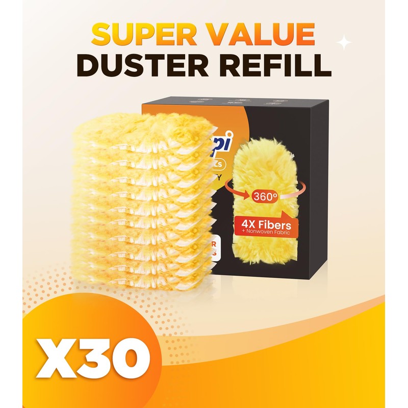 30 Count Heavy Duty Duster Refills for Swiffer, Multisurface 360°
