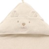 Purebaby Essential Bear Cotton Hooded Towel, Pale Blue Melange