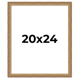 Poster Palooza 20x24 Traditional Antique Gold Complete Wood Picture Frame with UV Acrylic Plexiglass, Foam Board Backing & Hardware Included