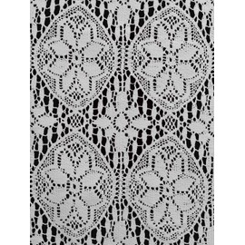 Creative Linens Knitted Crochet Lace Kitchen Curtain 30" L Tiers White, 100% Cotton