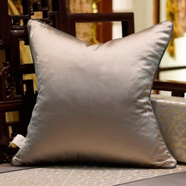Avigers 20 x 20 Inches Chinese Style Grey Chain Cushion Cases Luxury Throw Pillow Covers Decorative Pillows for Couch Living Room Bedroom Car 50 x 50cm