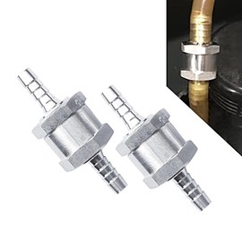 leediga 2 PCS Automobile One-way Check Valve, In-line Alloy Waterproof Anti-rust Valve, 3/8"/10mm Gasoline Diesel Fuel Line One-way Check Valve for Most Cars RVs Boats (Silver)