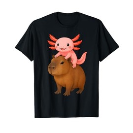 Capybara Axolotl Kawaii Animal Lover Zoo Day Boys Girls Kids T-Shirt
