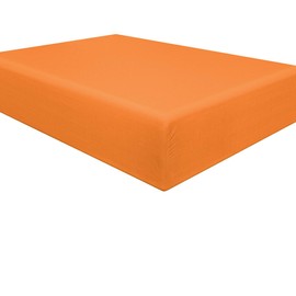 NTBAY Microfiber Twin Fitted Sheet, Wrinkle, Fade, Stain Resistant Deep Pocket Bed Sheet, Orange
