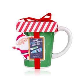 Accentra SANTA & CO Bath Set in Gift Box Including 30 ml Hand & Nail Cream, 4 g Lip Balm, Cup (approx. 250 ml), Fragrance: Frosted Berries - Blue/Red/Green