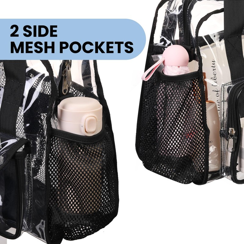 BORMELUN Clear Tote Bags for Work Shoulder Strap Stadium approved