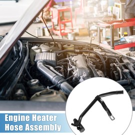A ABSOPRO Engine Heater Hose Assembly No.E8TZ18B402C HVAC Heater Pipe for Ford Bronco 1985-1994 Metal Black