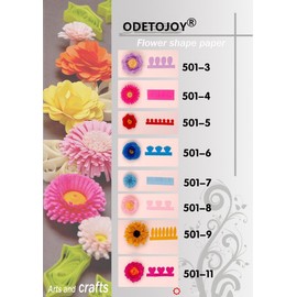 ODETOJOY 8 Patterns Flower Paper Quilling Strips Craft Make Paper Flowers Kit for Scrapbooking-40PCS
