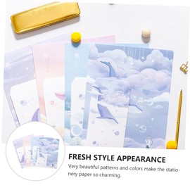 DOITOOL 4Sets Fresh Style Illustrated Letter Paper Stationery Set Unique Designs for Personal Notes Birthdays and Wishes and Reusable Envelopes Included